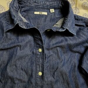 UNIQLO Girls Poly Cotton Dress Size XS With Side Pockets